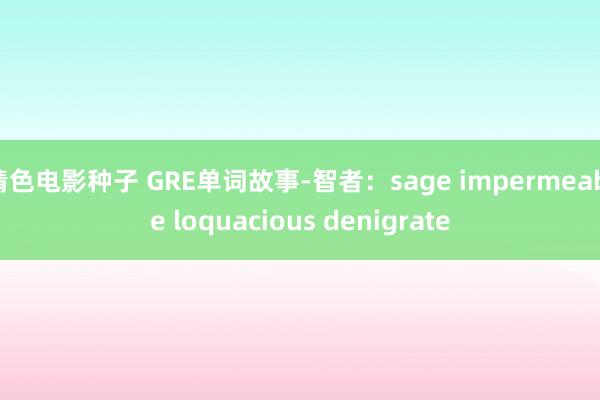 情色电影种子 GRE单词故事-智者：sage impermeable loquacious denigrate