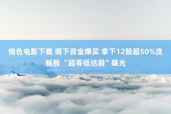 情色电影下载 南下资金爆买 拿下12股超50%流畅股 “超等低估股”曝光