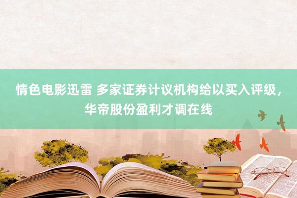 情色电影迅雷 多家证券计议机构给以买入评级，华帝股份盈利才调在线