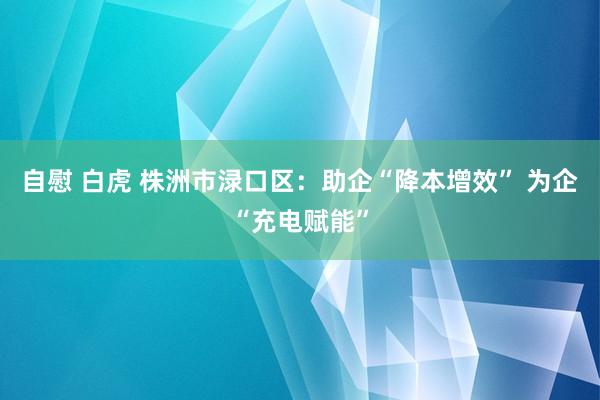 自慰 白虎 株洲市渌口区：助企“降本增效” 为企“充电赋能”