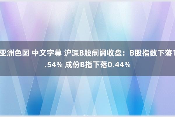 亚洲色图 中文字幕 沪深B股阛阓收盘：B股指数下落1.54% 成份B指下落0.44%