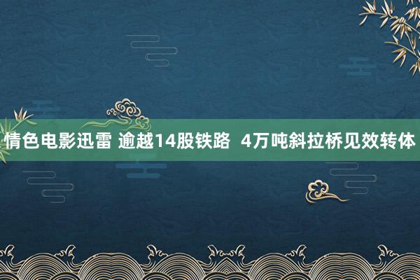 情色电影迅雷 逾越14股铁路  4万吨斜拉桥见效转体