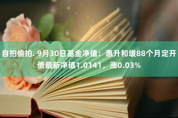 自拍偷拍. 9月30日基金净值：惠升和缓88个月定开债最新净值1.0141，涨0.03%