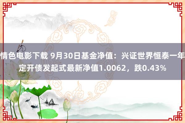 情色电影下载 9月30日基金净值：兴证世界恒泰一年定开债发起式最新净值1.0062，跌0.43%