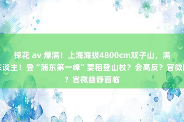 探花 av 爆满！上海海拔4800cm双子山，满山齐是东谈主！登“浦东第一峰”要租登山杖？会高反？官微幽静面临