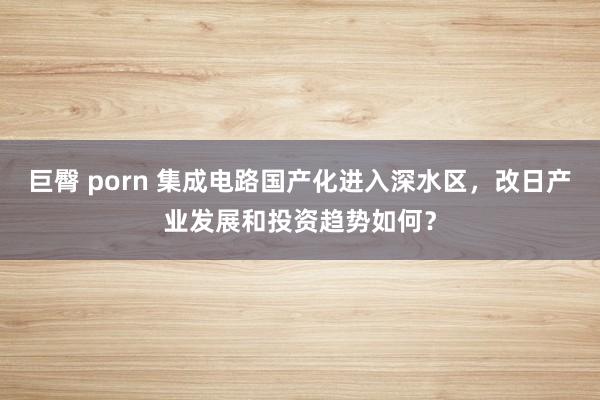 巨臀 porn 集成电路国产化进入深水区，改日产业发展和投资趋势如何？