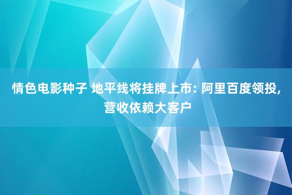 情色电影种子 地平线将挂牌上市: 阿里百度领投， 营收依赖大客户