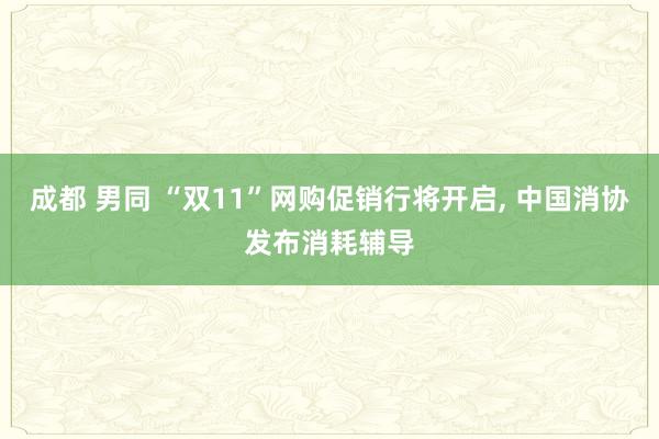 成都 男同 “双11”网购促销行将开启， 中国消协发布消耗辅导