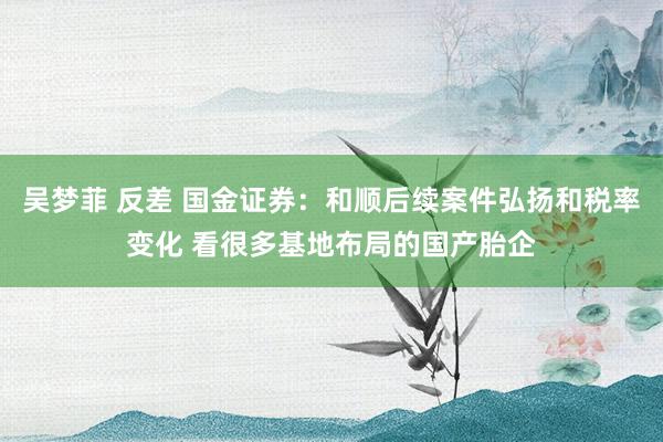 吴梦菲 反差 国金证券：和顺后续案件弘扬和税率变化 看很多基地布局的国产胎企