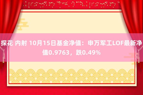 探花 内射 10月15日基金净值：申万军工LOF最新净值0.9763，跌0.49%