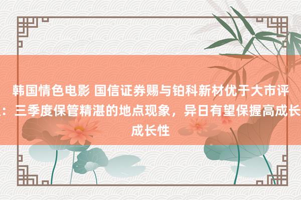 韩国情色电影 国信证券赐与铂科新材优于大市评级：三季度保管精湛的地点现象，异日有望保握高成长性