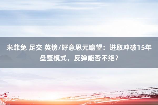 米菲兔 足交 英镑/好意思元瞻望：进取冲破15年盘整模式，反弹能否不绝？