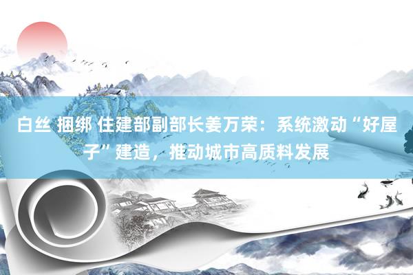 白丝 捆绑 住建部副部长姜万荣：系统激动“好屋子”建造，推动城市高质料发展