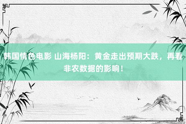 韩国情色电影 山海杨阳：黄金走出预期大跌，再看非农数据的影响！