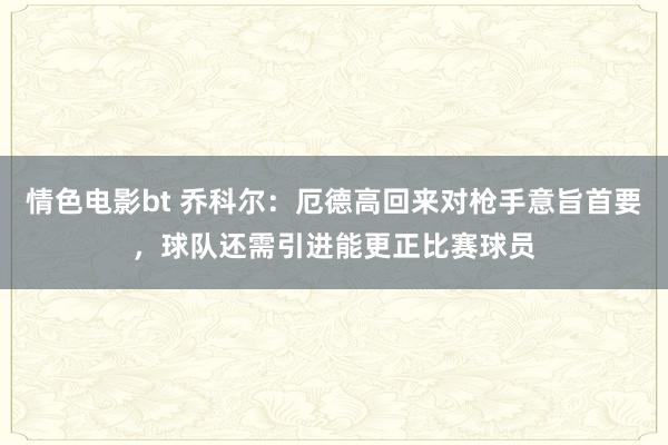 情色电影bt 乔科尔：厄德高回来对枪手意旨首要，球队还需引进能更正比赛球员