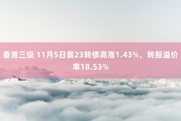 香港三级 11月5日景23转债高涨1.43%，转股溢价率18.53%