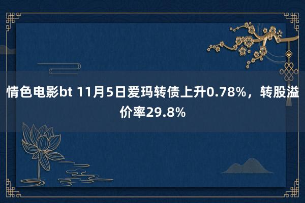 情色电影bt 11月5日爱玛转债上升0.78%，转股溢价率29.8%