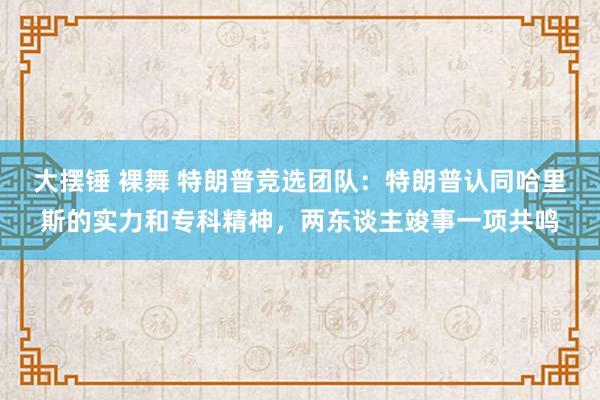 大摆锤 裸舞 特朗普竞选团队：特朗普认同哈里斯的实力和专科精神，两东谈主竣事一项共鸣