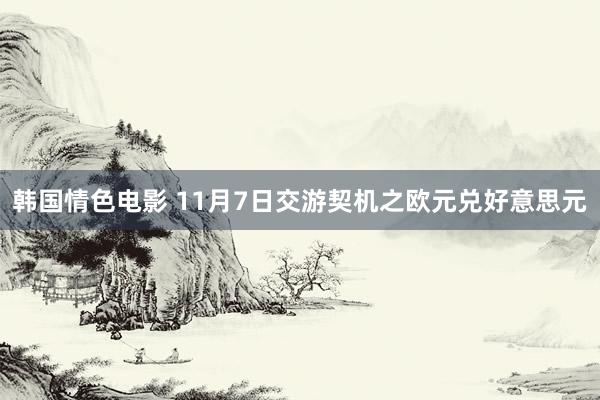 韩国情色电影 11月7日交游契机之欧元兑好意思元