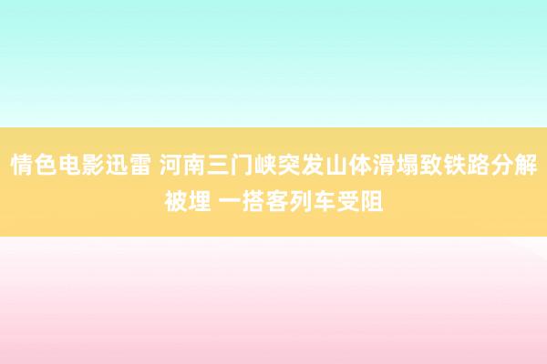 情色电影迅雷 河南三门峡突发山体滑塌致铁路分解被埋 一搭客列车受阻