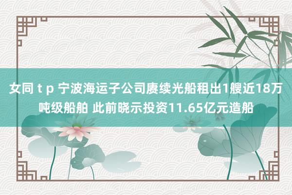 女同 t p 宁波海运子公司赓续光船租出1艘近18万吨级船舶 此前晓示投资11.65亿元造船