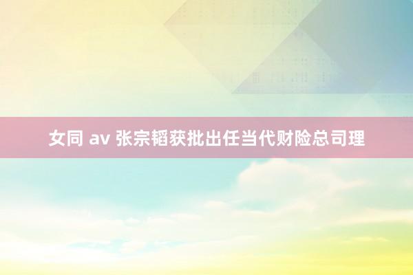 女同 av 张宗韬获批出任当代财险总司理