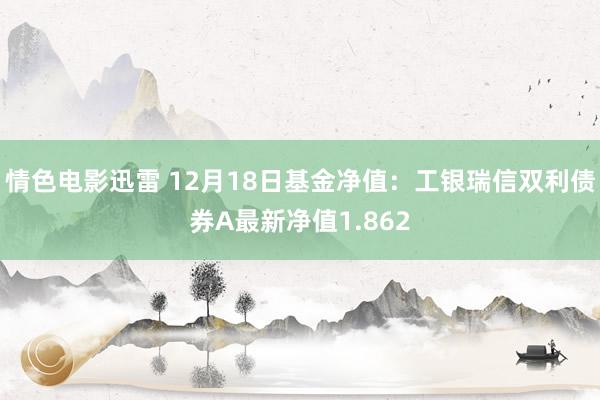 情色电影迅雷 12月18日基金净值：工银瑞信双利债券A最新净值1.862