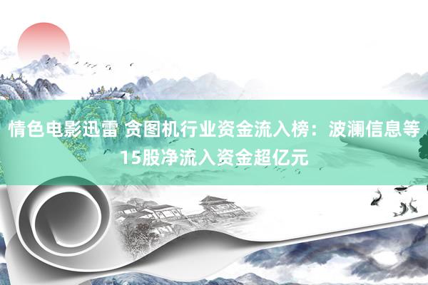 情色电影迅雷 贪图机行业资金流入榜：波澜信息等15股净流入资金超亿元