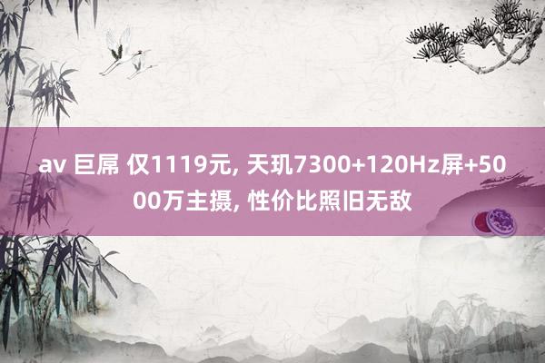 av 巨屌 仅1119元， 天玑7300+120Hz屏+5000万主摄， 性价比照旧无敌