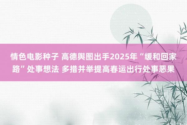 情色电影种子 高德舆图出手2025年“缓和回家路”处事想法 多措并举提高春运出行处事恶果