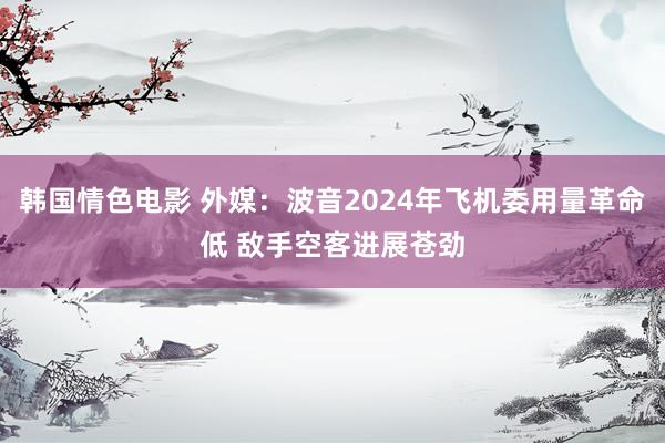 韩国情色电影 外媒：波音2024年飞机委用量革命低 敌手空客进展苍劲