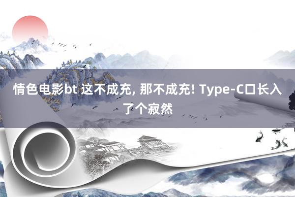 情色电影bt 这不成充， 那不成充! Type-C口长入了个寂然